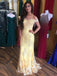 yellow long prom dress lace off the shoulder sheath party dress dtp464