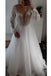 Sparkle Long Sleeve V-neck Sequins Beach Wedding Dresses Backless Bridal Gown