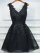 a-line black homecoming dresses black lace graduation dresses dth15