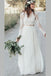 lace long sleeves beach wedding dress boho two-piece chiffon bridal gown dtw13