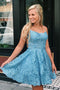 Backless Lace Short Homecoming Dresses, Lace Short Prom Dresses