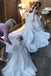 Off-Shoulder Tulle Appliques Wedding Dress With Detachable Train