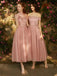 multistyles a-line tulle blush ankle length bridesmaid dresses dtb06