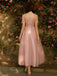 multistyles a-line tulle blush ankle length bridesmaid dresses dtb06