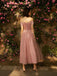 multistyles a-line tulle blush ankle length bridesmaid dresses dtb06