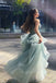 Chic Princess Layered Tulle Lace Prom Dress, Long Formal Evening Dress