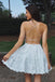 Backless Lace Short Homecoming Dresses, Lace Short Prom Dresses
