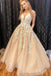 a-line lace appliqued tulle wedding dresses princess v-neck bridal gown dtw05