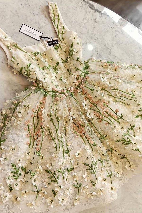 a-line mini hoco dress gorgeous flowers appliques homecoming dresses dth02