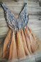 Gorgeous V Neck A-line Homecoming Dress Party Dress with Beading