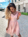 A-line Appliques Short/Mini Party Dresses Pink Homecoming Dresses