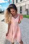 A-line Appliques Short/Mini Party Dresses Pink Homecoming Dresses