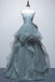 Chic Princess Layered Tulle Lace Prom Dress, Long Formal Evening Dress