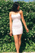 scoop white tight sheath backless homecoming dress with slit dth272
