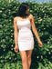 Scoop White Tight Sheath Backless Homecoming Dress with Slit