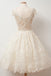 A-line Scoop Lace Homecoming Dresses Cap Sleeves Sweet 16 Dress