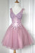 sweeth 16 dress with appliques chic a-line v-neck tulle homecoming dress dth186