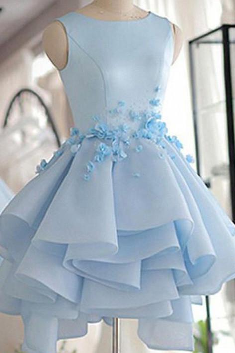 Sky Blue Short Prom Dresses Puffy Ball Gown Homecoming Dress DTH189 DressTok.co.uk Sky Blue Short Prom Dresses Puffy Ball Gown Homecoming Dress DTH189 DressTok.co.uk