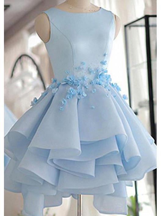 Sky Blue Short Prom Dresses Puffy Ball Gown Homecoming Dress DTH189 –