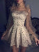 Starry Night Party Dresses Tulle Star Long Sleeves Homecoming Dress