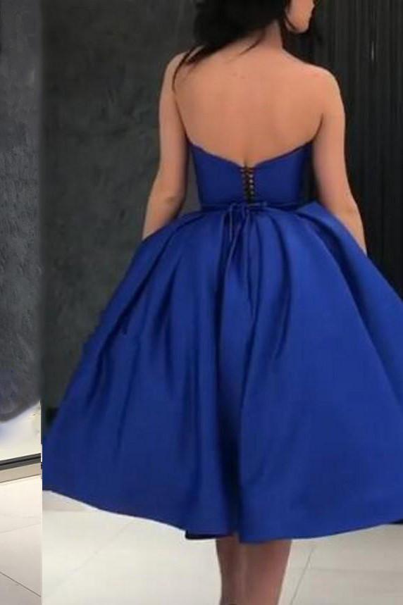A-line Sweetheart Homecoming Dress, Royal Blue Short Prom Dresses
