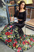 Off-the-Shoulder Long Sleeves Two Piece Mermaid Black Prom Dresses
