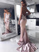Mermaid Spaghetti Prom Dresses with Appliques Backless Evening Gown