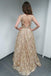 Sexy A-Line V-Neck Backless Prom Dresses Beading Evening Gowns