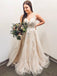 Princess V-neck Appliques Tulle Wedding Dress, Plus Size Bridal Gown