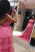 princess halter pink long prom dresses backless pageant dress with layers dtp795