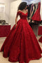 Elegant Sleeveless Ball Gown Off Shoulder Red Quinceanera Dress