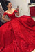 Elegant Sleeveless Ball Gown Off Shoulder Red Quinceanera Dress