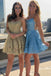 spaghetti-straps lace party dresses backless homecoming dresses dth462