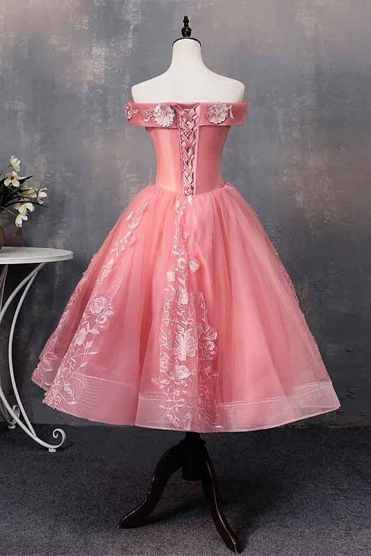 Off-Shoulder Appliques Short Prom Dresses, Princess Sweet 16 Dress