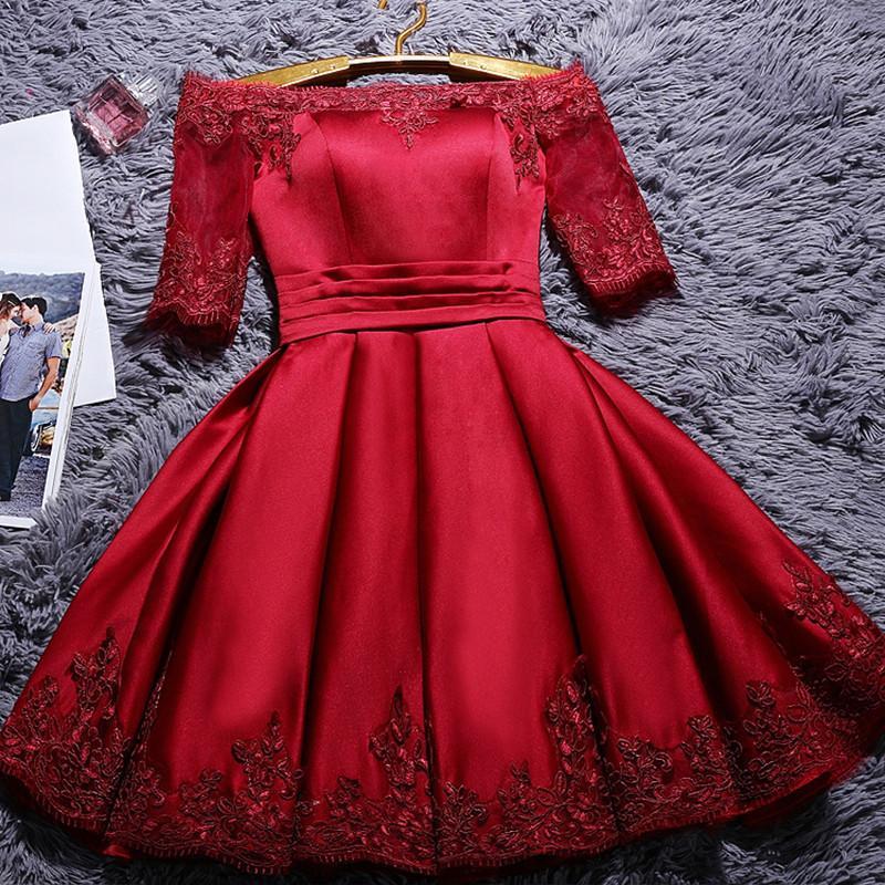 Off Shoulder Short Prom Dresses Homecoming Dress With Sleeve