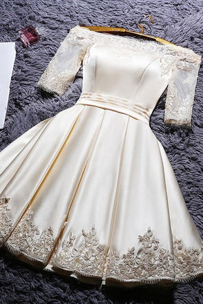 off shoulder short prom dresses homecoming dress with sleeve dth359