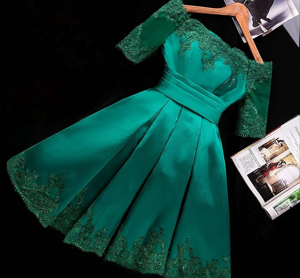 Off Shoulder Short Prom Dresses Homecoming Dress With Sleeve