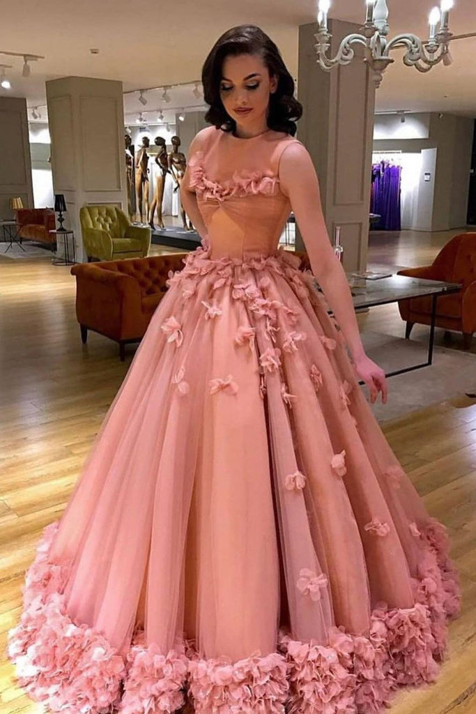 quinceanera dress with handmade flowers ball gown long prom dress dtp1016