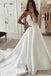 a-line v-neck brial dress strapless satin simple wedding dress dtw02